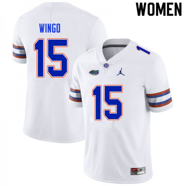 Women #15 Derek Wingo Florida Gators College Football Jersey White